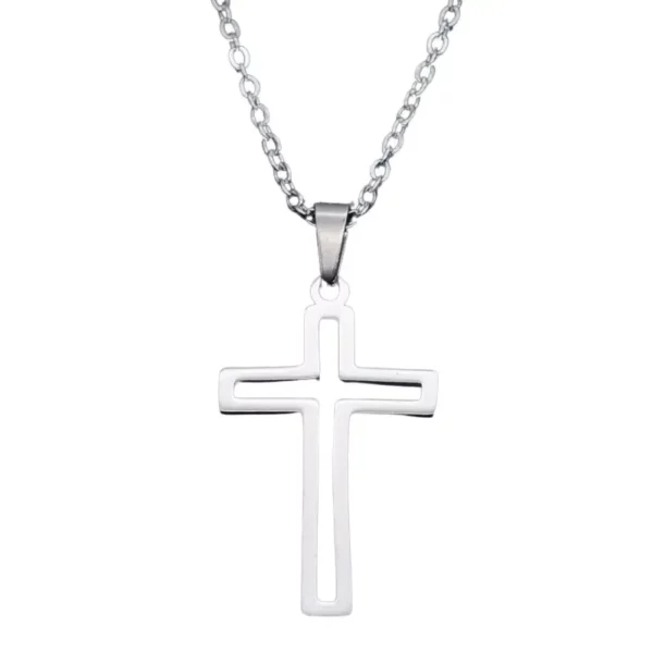 Cross pendant stainless steel necklace